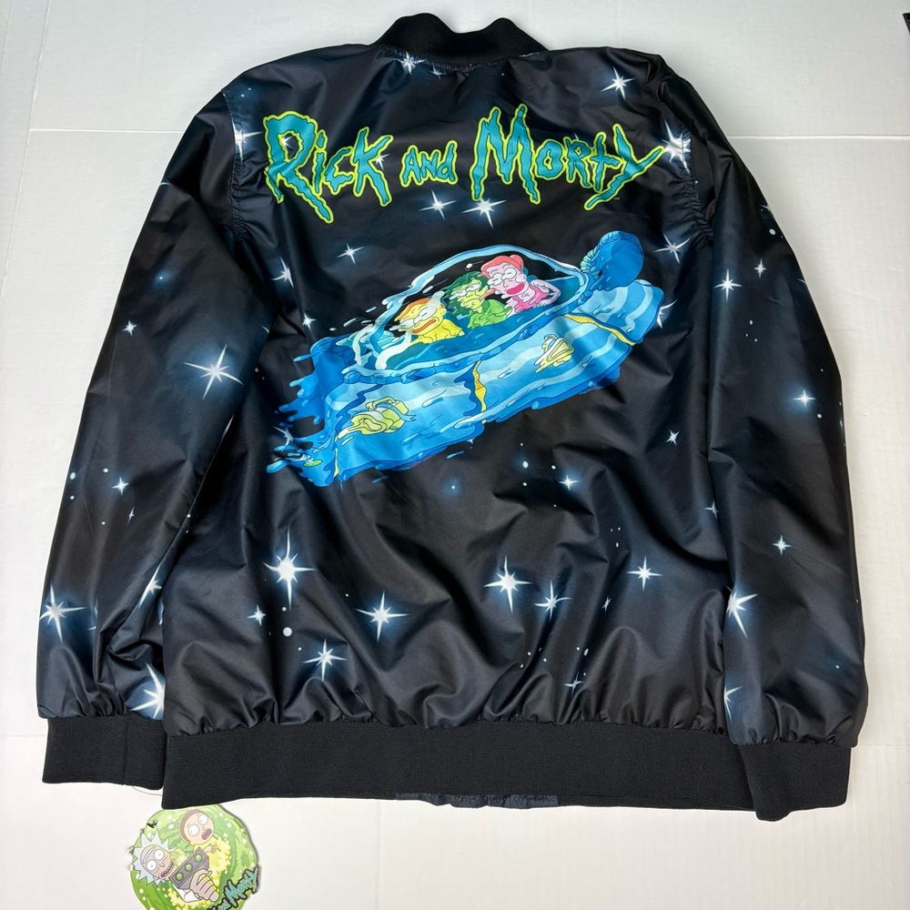 Rick and Morty Members Only Men’s Medium Jacket New Tags Adult Swim Cartoon